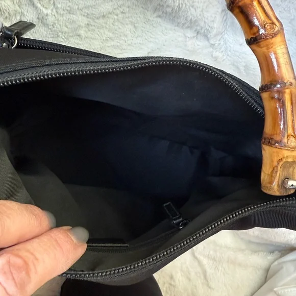 Gucci black bamboo handle bag vintage with COA - Picture 16 of 17